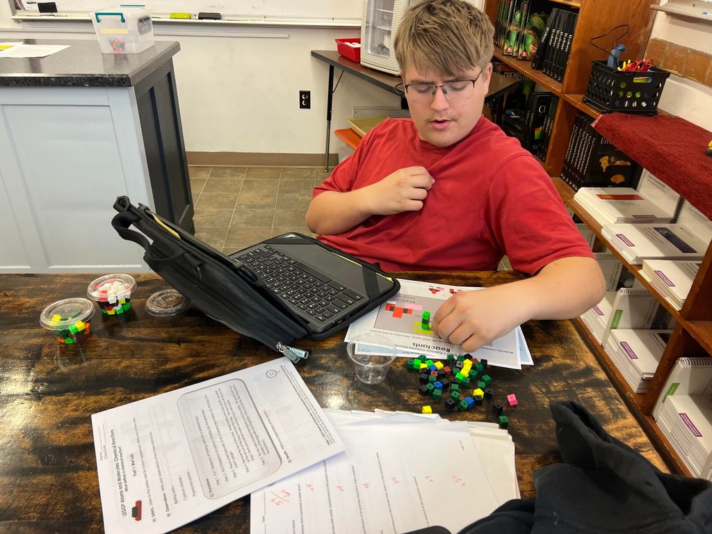 Kaden had so much fun using the lego bricks to model the atoms